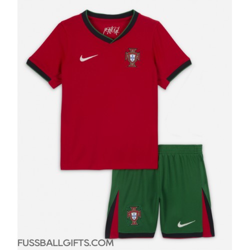 Portugal Fußballbekleidung Heimtrikot Kinder EM 2024 Kurzarm (+ kurze hosen)